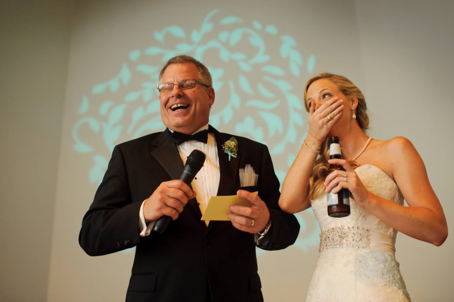 bride father toast speech funny laughter wedding reception