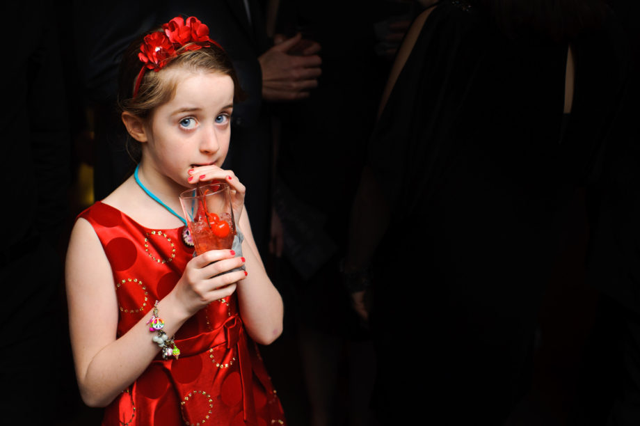 child red nails cherries Shirley Temple cocktail hour wedding guest