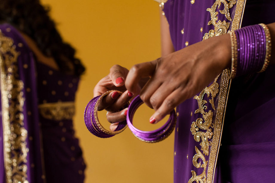 Indian wedding detail bangles dupatta