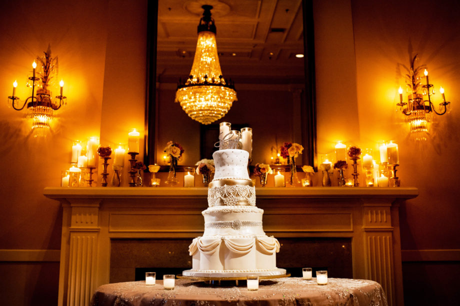 very large fancy wedding cake Arlington Hall Dallas