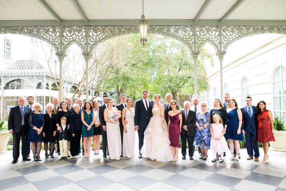 large extended family photo wedding Crescent Hotel Dallas