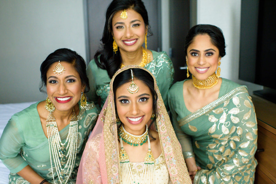 Indian bride sisters siblings family photo wedding Dallas